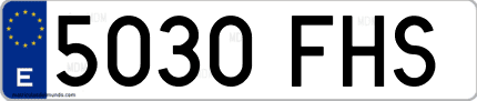 Ejemplo de matrícula de coche ordinaria 5030 FHS