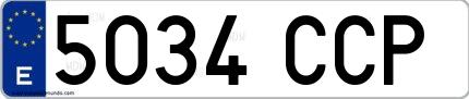 Ejemplo de matrícula española 5034 CCP