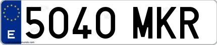 Ejemplo de matrícula española 5040 MKR