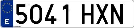 Ejemplo de matrícula española 5041 HXN