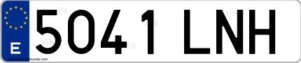 Ejemplo de matrícula española 5041 LNH