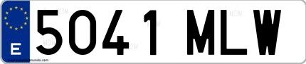 Ejemplo de matrícula española 5041 MLW