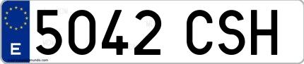 Ejemplo de matrícula española 5042 CSH