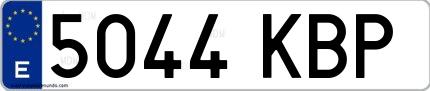 Ejemplo de matrícula española 5044 KBP