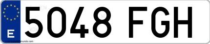 Ejemplo de matrícula española 5048 FGH