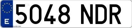 Ejemplo de matrícula española 5048 NDR