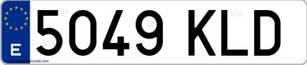 Ejemplo de matrícula española 5049 KLD