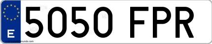 Ejemplo de matrícula española 5050 FPR