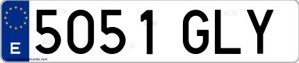 Ejemplo de matrícula española 5051 GLY