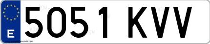 Ejemplo de matrícula española 5051 KVV