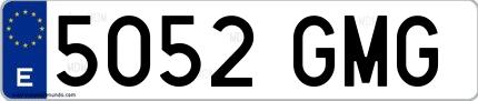 Ejemplo de matrícula española 5052 GMG
