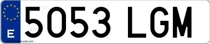 Ejemplo de matrícula española 5053 LGM