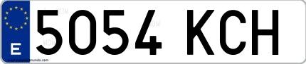 Ejemplo de matrícula española 5054 KCH