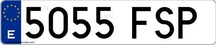 Ejemplo de matrícula española 5055 FSP
