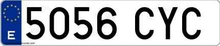 Ejemplo de matrícula española 5056 CYC