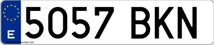 Ejemplo de matrícula española 5057 BKN