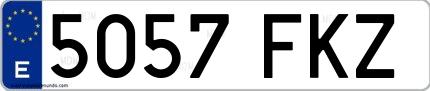 Ejemplo de matrícula española 5057 FKZ
