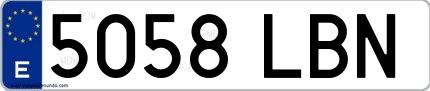 Ejemplo de matrícula española 5058 LBN