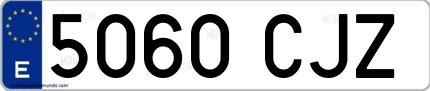 Ejemplo de matrícula española 5060 CJZ
