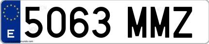 Ejemplo de matrícula española 5063 MMZ