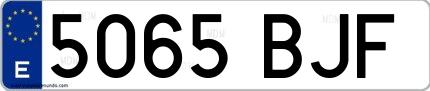 Ejemplo de matrícula española 5065 BJF