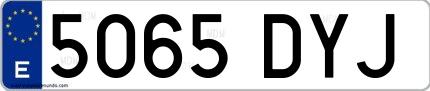 Ejemplo de matrícula española 5065 DYJ