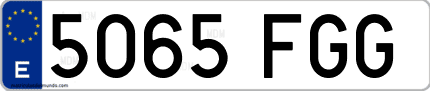 Ejemplo de matrícula de coche ordinaria 5065 FGG