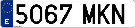Ejemplo de matrícula española 5067 MKN