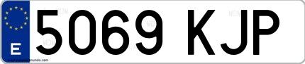 Ejemplo de matrícula española 5069 KJP
