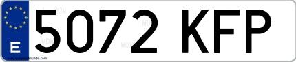 Ejemplo de matrícula española 5072 KFP