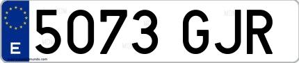 Ejemplo de matrícula española 5073 GJR