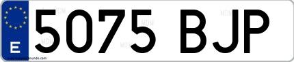 Ejemplo de matrícula española 5075 BJP