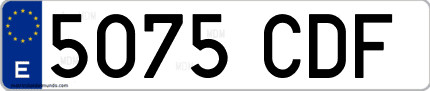 Ejemplo de matrícula de coche ordinaria 5075 CDF