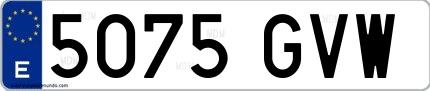 Ejemplo de matrícula española 5075 GVW