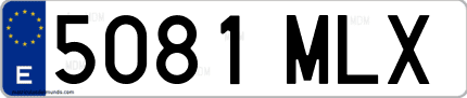 Ejemplo de matrícula de coche ordinaria 5081 MLX