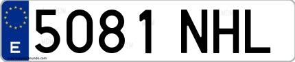 Ejemplo de matrícula española 5081 NHL