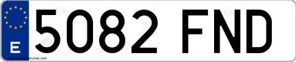 Ejemplo de matrícula española 5082 FND