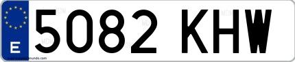Ejemplo de matrícula española 5082 KHW