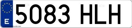 Ejemplo de matrícula española 5083 HLH