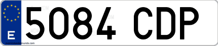 Ejemplo de matrícula de coche ordinaria 5084 CDP