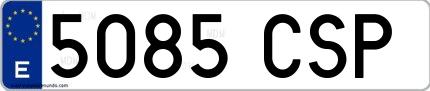 Ejemplo de matrícula española 5085 CSP