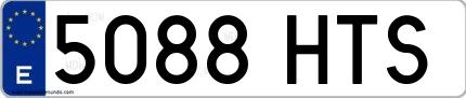 Ejemplo de matrícula española 5088 HTS