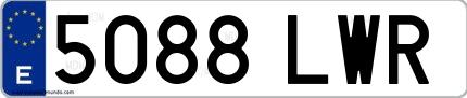 Ejemplo de matrícula española 5088 LWR
