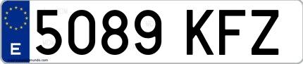 Ejemplo de matrícula española 5089 KFZ