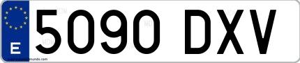 Ejemplo de matrícula española 5090 DXV