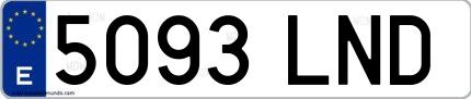 Ejemplo de matrícula española 5093 LND