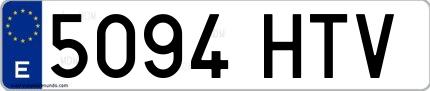 Ejemplo de matrícula española 5094 HTV