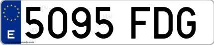 Ejemplo de matrícula española 5095 FDG
