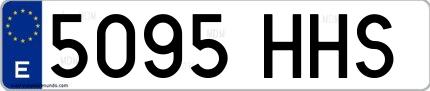 Ejemplo de matrícula española 5095 HHS