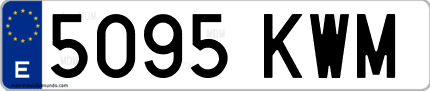 Ejemplo de matrícula de coche ordinaria 5095 KWM